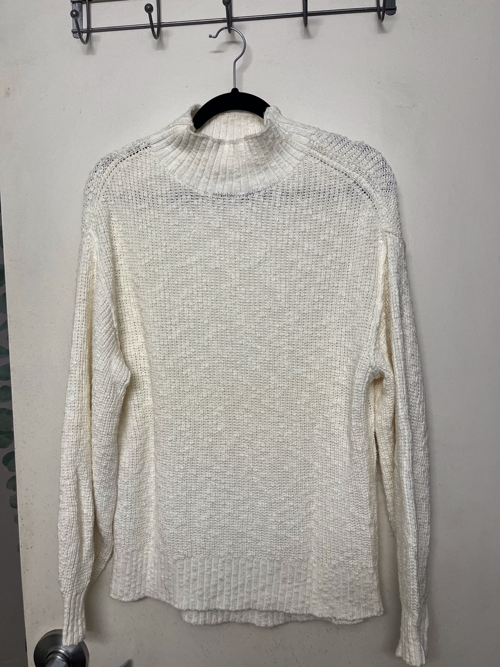 aerie Cream Mock Neck Knit Sweater